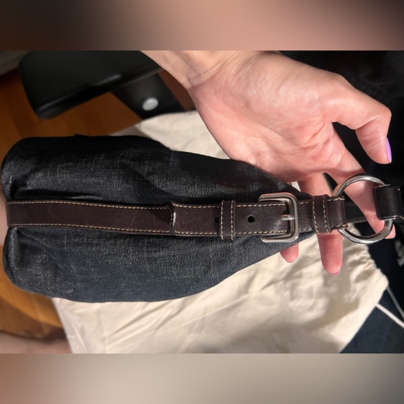 PRADA Black Denim Shoulder Bag - Picture 3 of 6